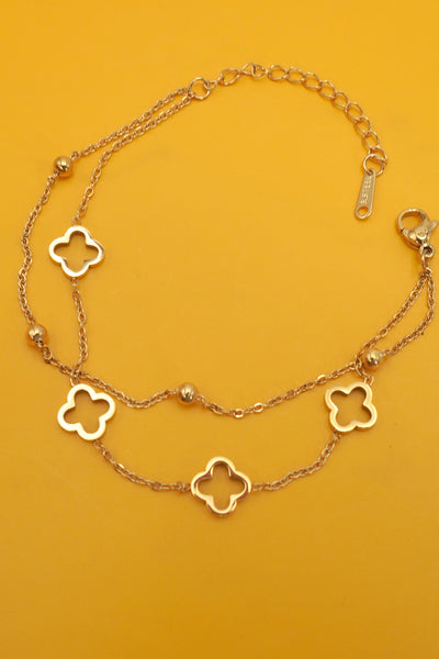 18K STAINLESS STEEL TARNISH FREE CLOVER BRACELET | 40B5174