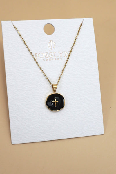 18K STAINLESS STEEL TARNISH FREE CROSS NECKLACE | 40NK9527