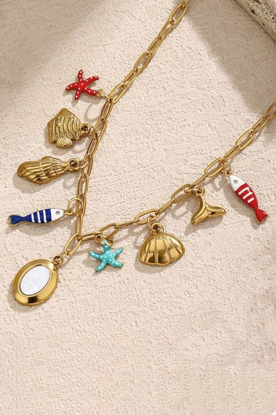 18K STAINLESS STEEL TARNISH FREE FISH NECKLACE | 40NK9533