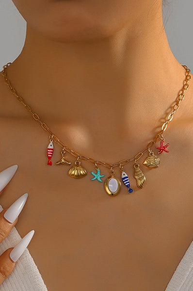 18K STAINLESS STEEL TARNISH FREE FISH NECKLACE | 40NK9533