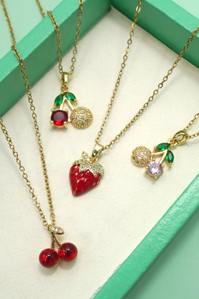 18K STAINLESS STEEL TARNISH FREE FRUIT NECKLACE | 40NK9531