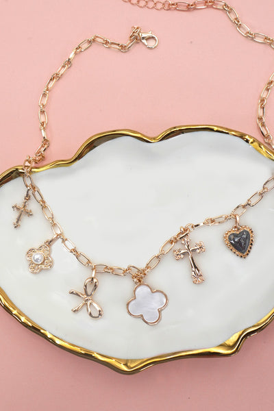CHARM NECKLACE-CLOVER BOW CROSS HEART FLOWER | 80N91988
