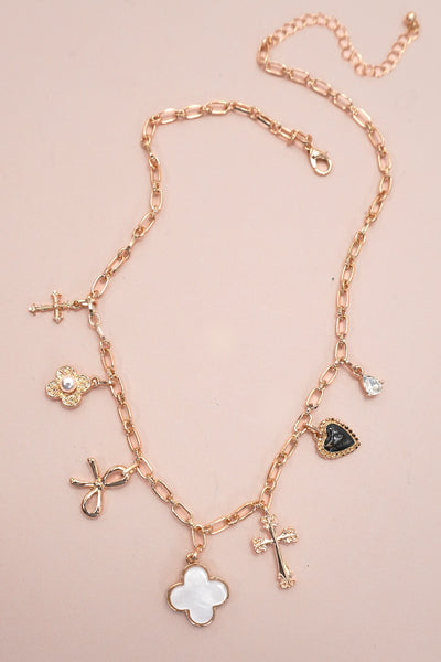 CHARM NECKLACE-CLOVER BOW CROSS HEART FLOWER | 80N91988