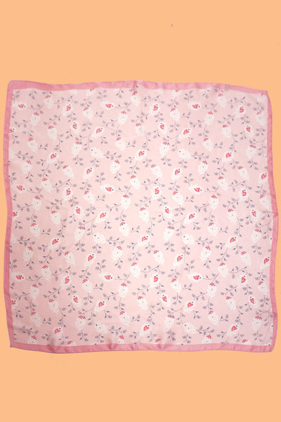 FLOWER PRINT SILKY FEELING BANDANA SCARF | 40SC661