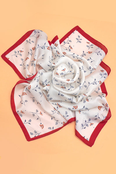FLOWER PRINT SILKY FEELING BANDANA SCARF | 40SC661