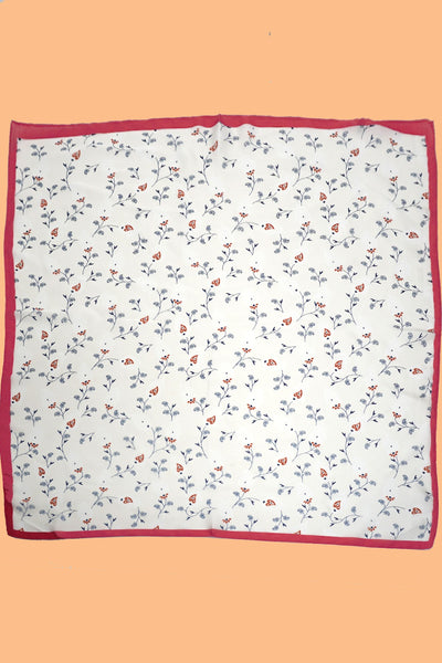 FLOWER PRINT SILKY FEELING BANDANA SCARF | 40SC661