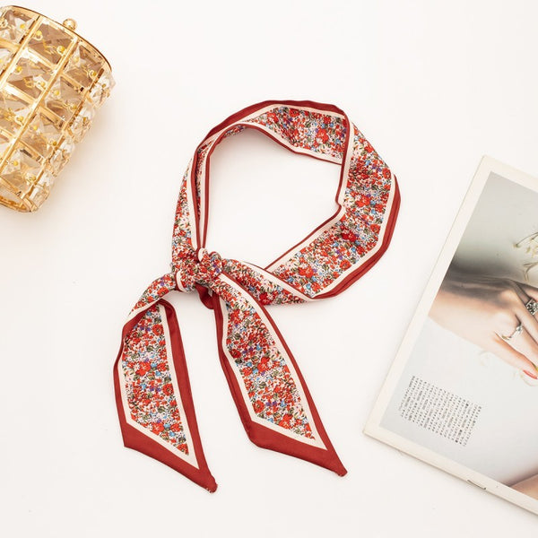 SOFT SILKY SKINNY TWILLY SCARF NECKLACE WRAP | 40SC666