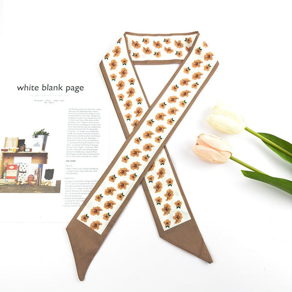 SOFT SILKY SKINNY TWILLY SCARF NECKLACE WRAP | 40SC668