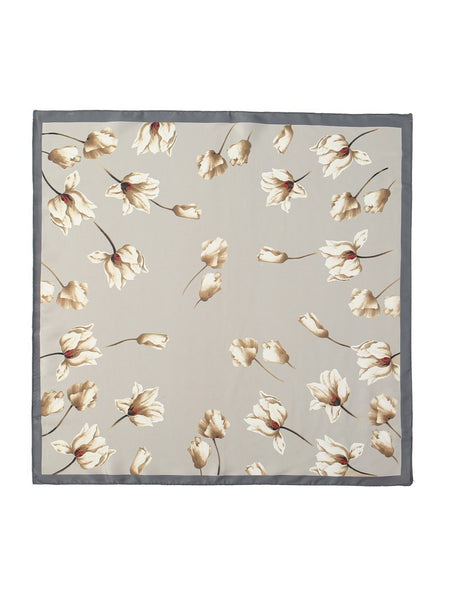FLOWER PRINT SILKY FEELING BANDANA SCARF | 40SC664