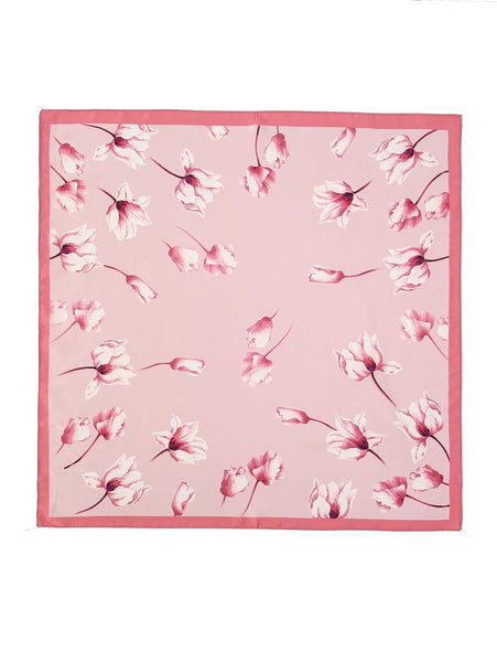 FLOWER PRINT SILKY FEELING BANDANA SCARF | 40SC664