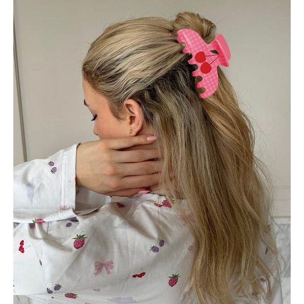 CHERRY OVAL HAIR CLAW CLIPS | 40H975