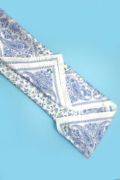 LARGE FLORAL TOILE PRINT BANDANA SCARF | 40SC676