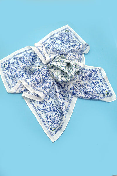 LARGE FLORAL TOILE PRINT BANDANA SCARF | 40SC676