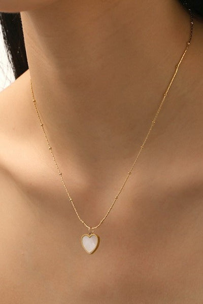 18K STAINLESS STEEL TARNISH FREE HEART NECKLACE | 40NK9534