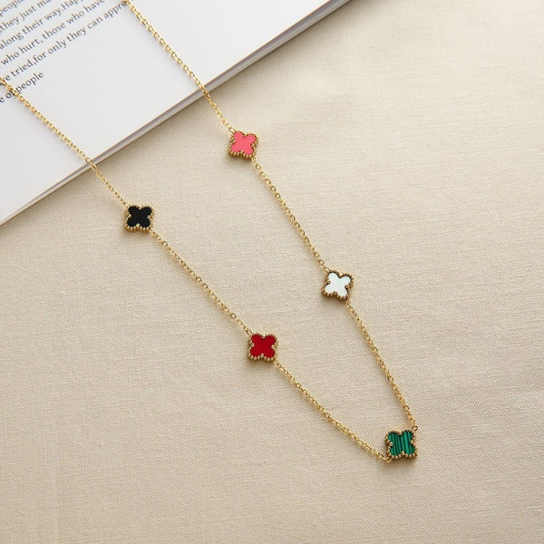 18K STAINLESS STEEL TARNISH FREE CLOVER NECKLACE | 40NK9535