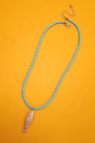 18K STAINLESS STEEL TARNISH FREE FISH NECKLACE | 40NK9537
