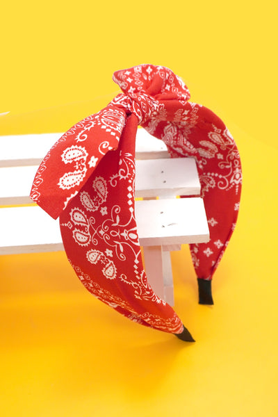 WIDE BOW BOHO PAISLEY HEADBAND HAIR BAND | 40HB184