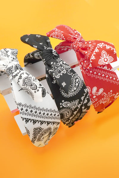 WIDE BOW BOHO PAISLEY HEADBAND HAIR BAND | 40HB184