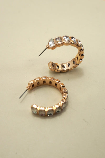 CLASSIC RHINESTONE HOOP EARRINGS | 80E61009