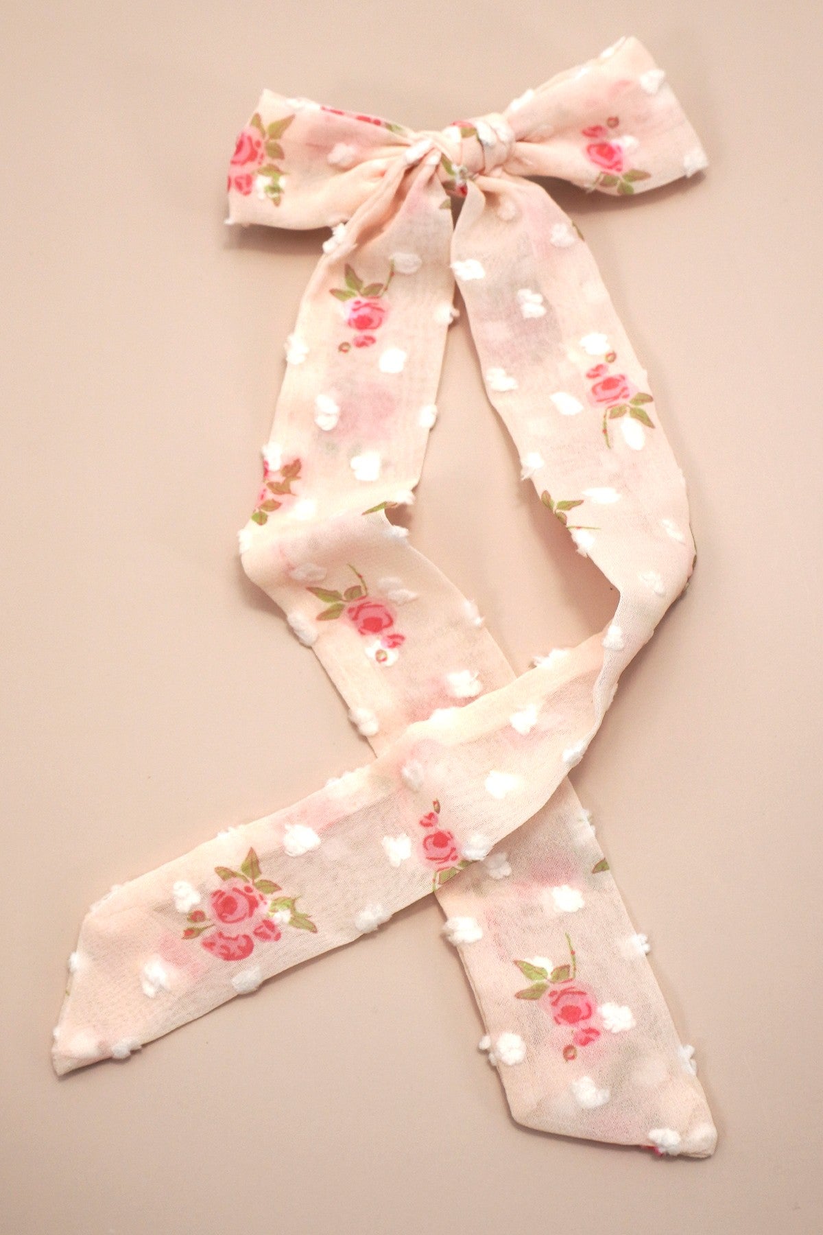 PRETTY FLORAL BOW RIBBON HAIR CLIPS | 40H977