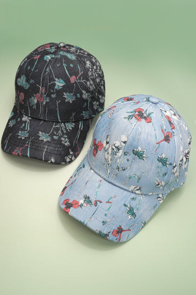 FLORAL JEAN CASUAL BASEBALL CAP | 40HW741