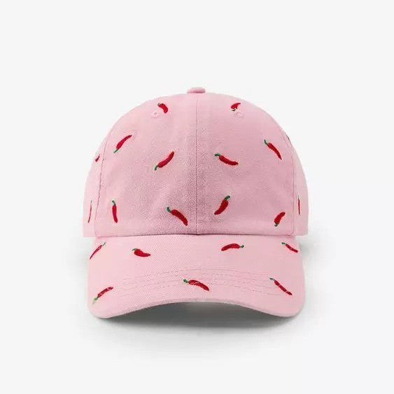 EMBROIDERY RED CHILI PEPPER CASUAL BASEBALL CAP | 40HW744