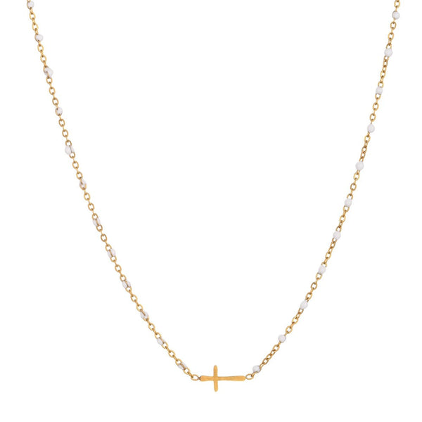 18K STAINLESS STEEL TARNISH FREE CROSS NECKLACE | 40NK9539