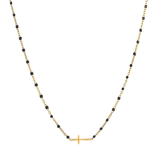 18K STAINLESS STEEL TARNISH FREE CROSS NECKLACE | 40NK9539