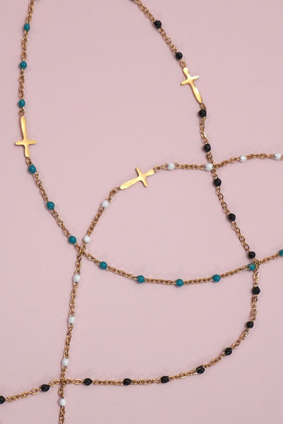 18K STAINLESS STEEL TARNISH FREE CROSS NECKLACE | 40NK9539