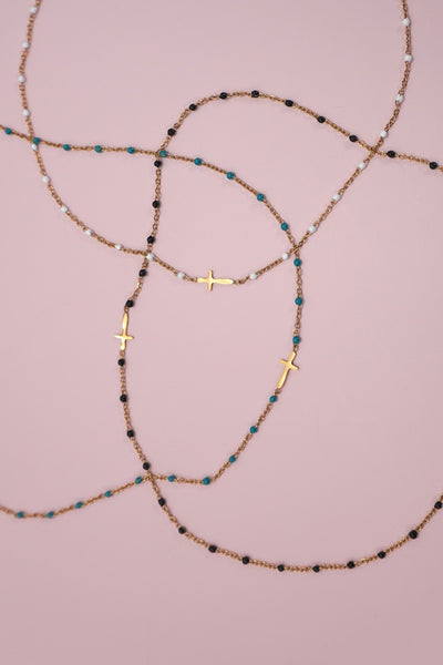 18K STAINLESS STEEL TARNISH FREE CROSS NECKLACE | 40NK9539