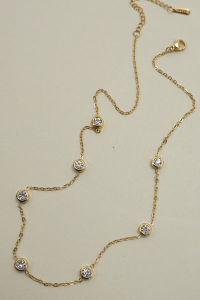 18K STAINLESS STEEL TARNISH FREE RHINESTONE NECK | 40NK9543