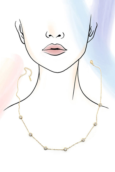 18K STAINLESS STEEL TARNISH FREE RHINESTONE NECK | 40NK9543