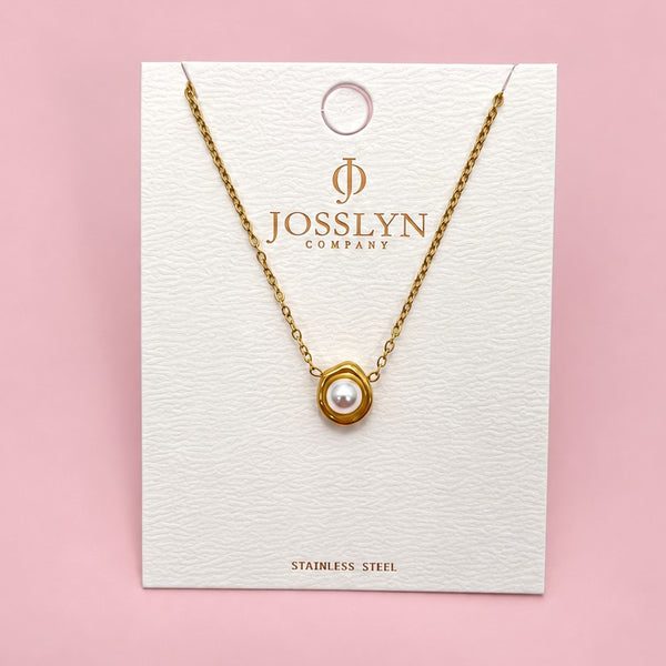 18K STAINLESS STEEL TARNISH FREE PEARL NECKLACE | 40NK9544