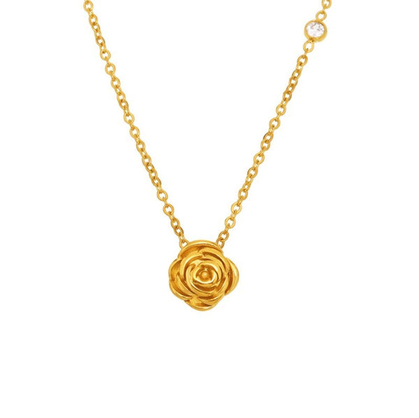 18K STAINLESS STEEL TARNISH FREE FLOWER NECKLACE | 40NK9545