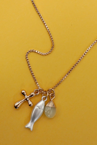 SEA LIFE GOLDFISH CLUSTER CHARM NECKLACE | 80N92122