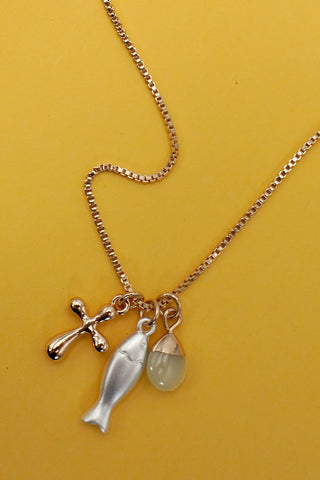 SEA LIFE GOLDFISH CLUSTER CHARM NECKLACE | 80N92122