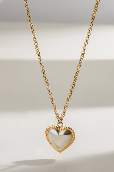 18K STAINLESS STEEL TARNISH FREE HEART NECKLACE | 40NK9546