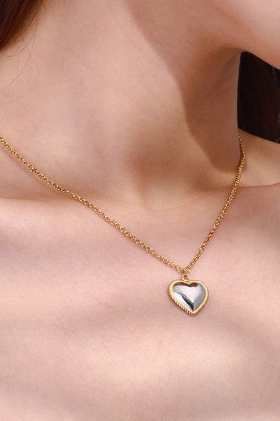 18K STAINLESS STEEL TARNISH FREE HEART NECKLACE | 40NK9546