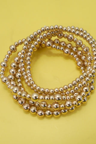MULTI LAYER GOLD BALL CHAIN BEADED BRACELET | 40B5181