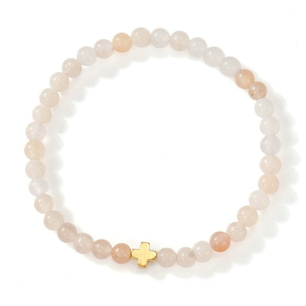 BOHO CROSS NATURAL STONE PERSONALIZED BRACELET | 40B5184