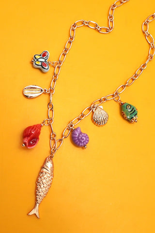 CHARM NECKLACE-PORCELAIN SEA INSPIRED FISH SHELL | 80N92189