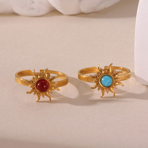 18K STAINLESS STEEL TARNISH FREE STONE RING | 40R117