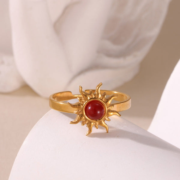 18K STAINLESS STEEL TARNISH FREE STONE RING | 40R117