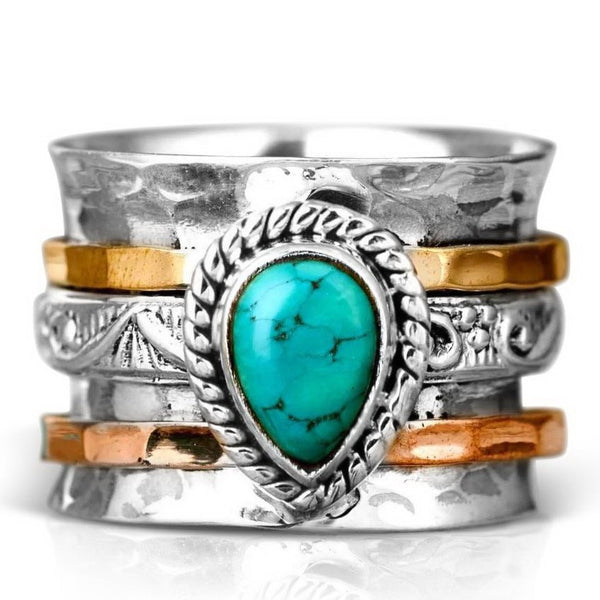 Teardrop Natural Stone Ring | 40R116