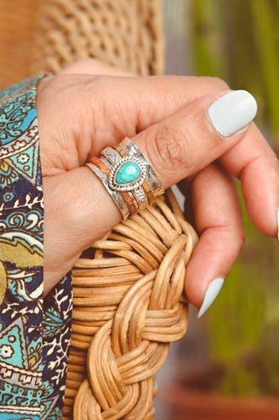 Teardrop Natural Stone Ring | 40R116