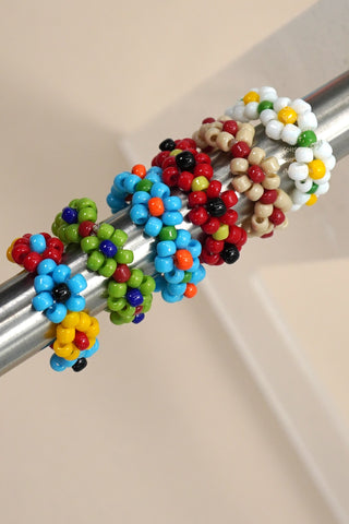 HANDMADE BEADED FLOWER STRETCH RINGS | 40R113