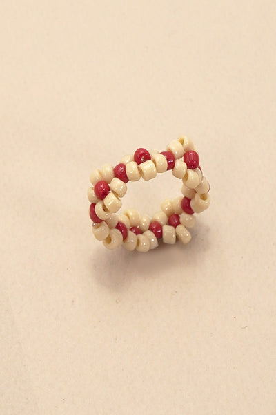 HANDMADE BEADED FLOWER STRETCH RINGS | 40R113
