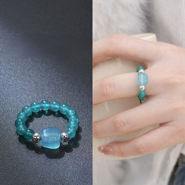 Earthy Natural Stone Beaded Rings | 40R114