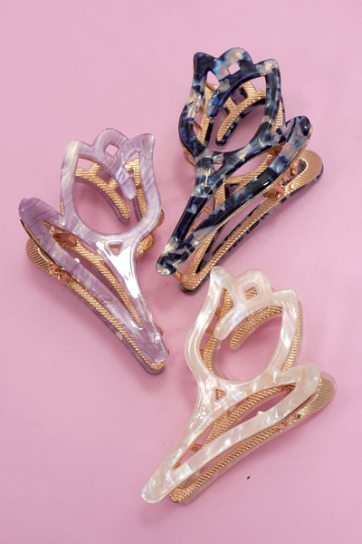 JUMBO PVC CASTING FLOWER HAIR CLAW CLIPS | 40H985