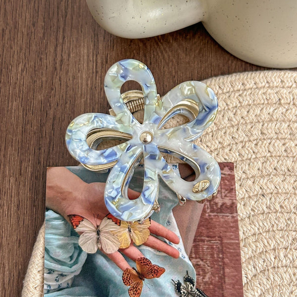 JUMBO PVC CASTING ROUND FLORAL HAIR CLAW CLIPS | 40H986